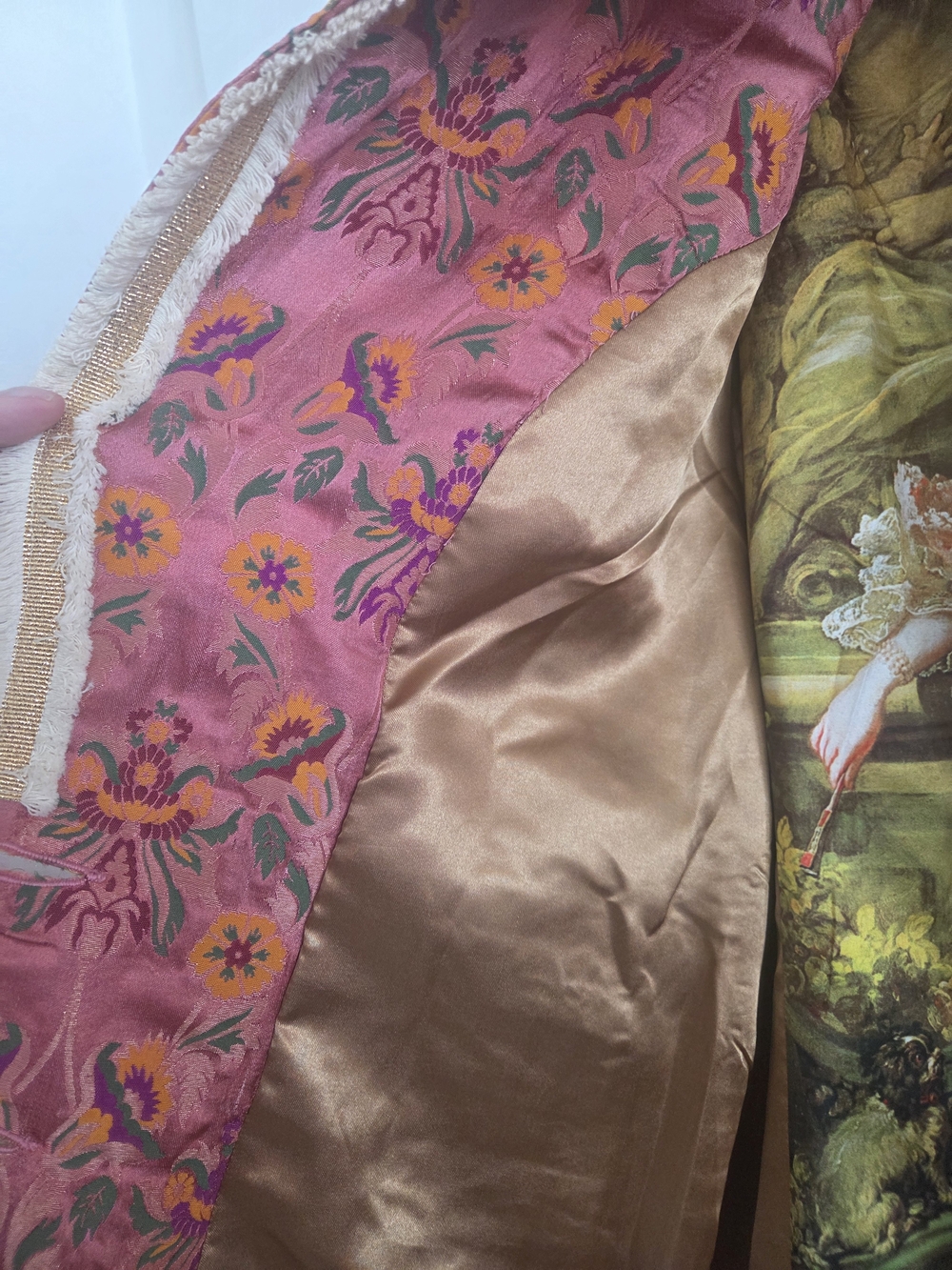 Aratta Floral Pink Velvet Blazer Jacket - Women's - Picture 8 of 10